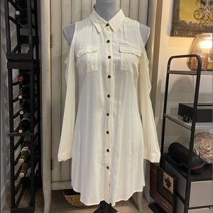 Cold Shoulder Shirt Dress